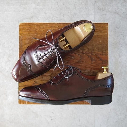 極上★エドワードグリーン 5E【パターンオーダー品★SOUTHWOLD/ショートウイング】888ラスト/Burgundy Antique/赤茶/EDWARD GREEN★l232