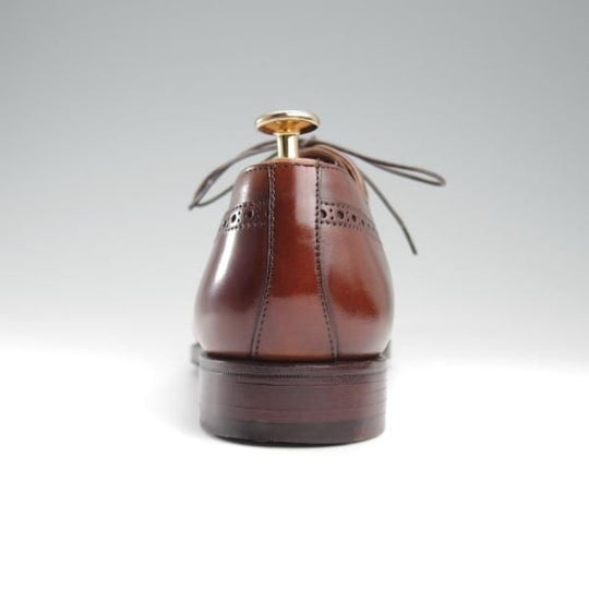 極美品★クロケット&ジョーンズ 7E【定価12万円程度★(英)ジョージクレバリー別注/ハンドグレード】EDWARD/セミブローグ/濃茶★l233