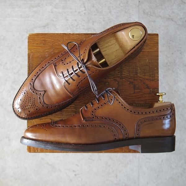 ★クロケット&ジョーンズ 7.5E【ダイナイトソール仕様★SWANSEA/341ラスト】フルブローグ/カーフ/茶/メンズ/Crockett&Jones★l234