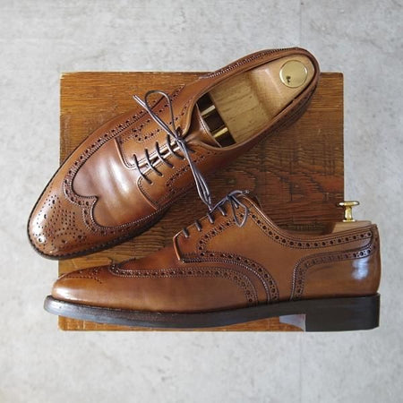 ★クロケット&ジョーンズ 7.5E【ダイナイトソール仕様★SWANSEA/341ラスト】フルブローグ/カーフ/茶/メンズ/Crockett&Jones★l234