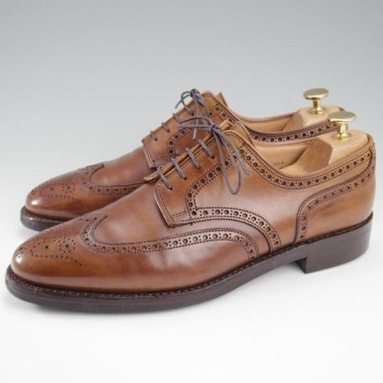 ★クロケット&ジョーンズ 7.5E【ダイナイトソール仕様★SWANSEA/341ラスト】フルブローグ/カーフ/茶/メンズ/Crockett&Jones★l234