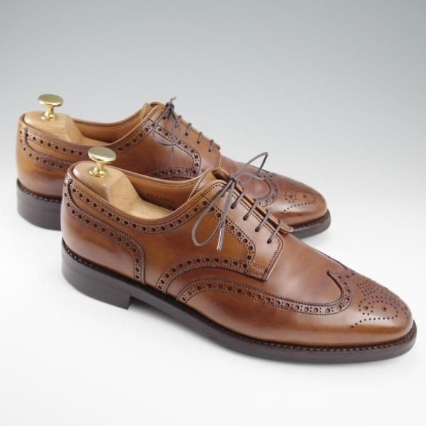 ★クロケット&ジョーンズ 7.5E【ダイナイトソール仕様★SWANSEA/341ラスト】フルブローグ/カーフ/茶/メンズ/Crockett&Jones★l234