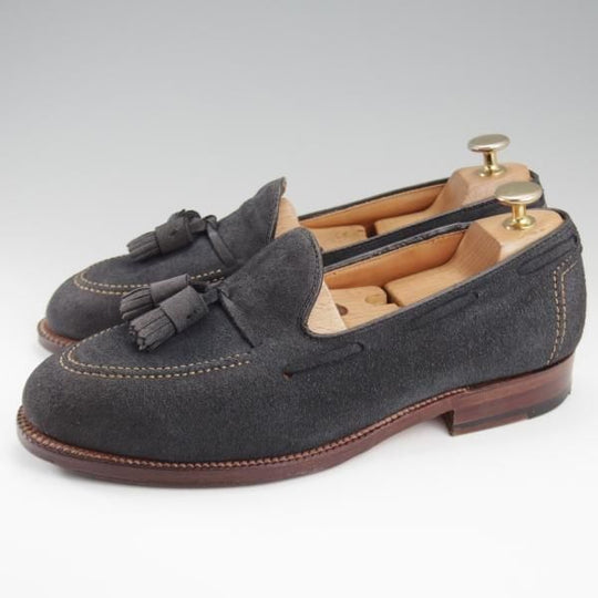 極上★オールデン 7D【貴重★ブルックスブラザーズ別注/09188】タッセルローファー/スエード/紺/メンズ/BROOKS BROTHERS/ALDEN★l235