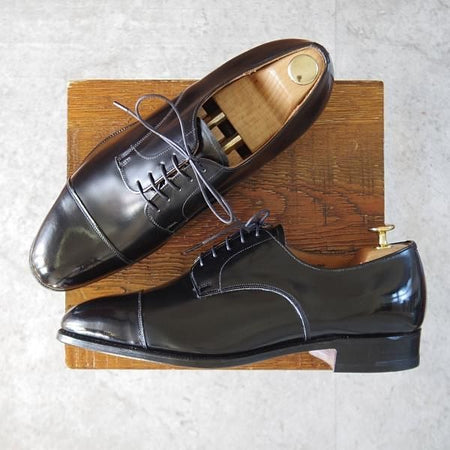 未使用★チャーチ 80F/UK8【旧チャーチ★ブックバインダーカーフ/BURFORD/3都市ロゴ】84ラスト/ストレートチップ/黒/Church's★l239