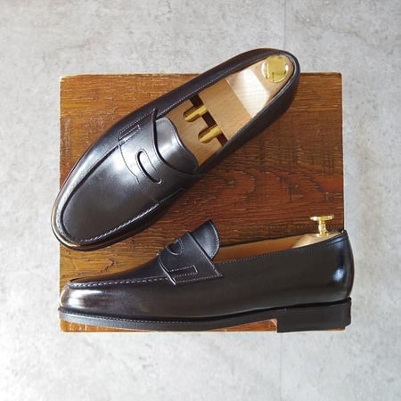 未使用★ジョンロブ 5E【定価￥239,800-★ロペス/LOPEZ】4395ラスト/コインローファー/カーフ/黒/メンズ/JOHN LOBB★l241