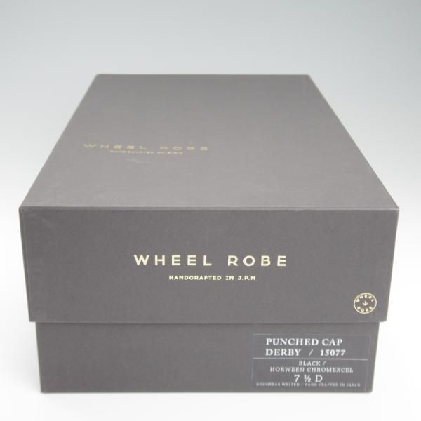 極美品★(浅草)WHEEL ROBE/ウィールローブ 7.5D【定価￥48,400-★クロムエクセルレザー仕様/パンチドキャッップトゥ】15077/黒★l244
