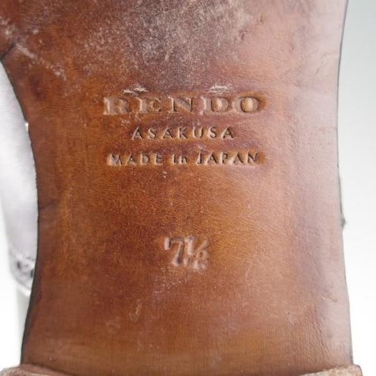 美品★(浅草)RENDO/レンド SIZE 7.5【現行定価￥68,200-★サイドエラスティック/7703】カーフ/黒/メンズ★l246