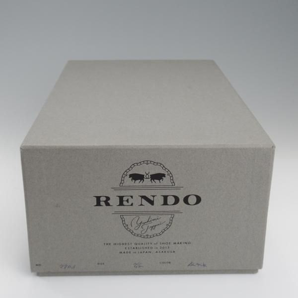 美品★(浅草)RENDO/レンド SIZE 7.5【現行定価￥68,200-★サイドエラスティック/7703】カーフ/黒/メンズ★l246