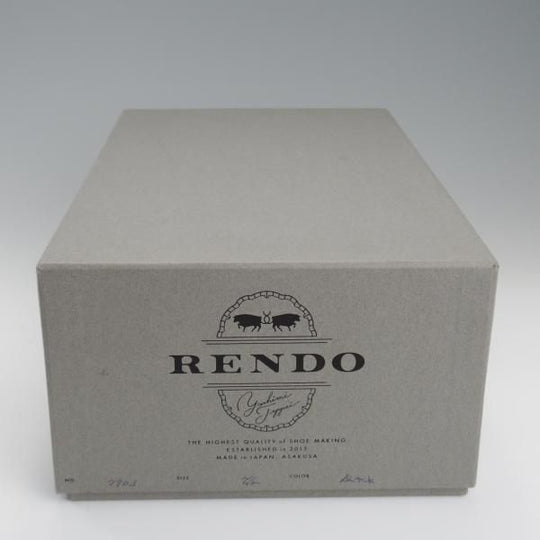 美品★(浅草)RENDO/レンド SIZE 7.5【現行定価￥68,200-★サイドエラスティック/7703】カーフ/黒/メンズ★l246