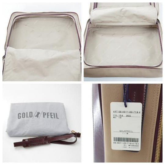 未使用★(独)ゴールドファイル/GOLD PFEIL【定価￥105,000-★ドイツ製/オーバーナイトバッグ】赤茶×茶/メンズ/ビジネス/バッグ★N5902