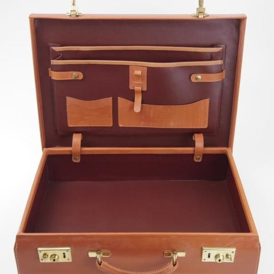 ★(英)グレンロイヤル/GLENROYAL【推定価格25万円以上★ブライドルレザー仕様/アタッシュケース】茶/メンズ/ビジネス/バッグ/革/鞄★N5903