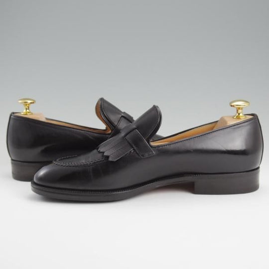 美品★(伊)タニノクリスチー SIZE 5【定価10万円以上★キルトモンク/BOLZO】ローファー/カーフ/黒/メンズ/TANINO CRISCI★l258