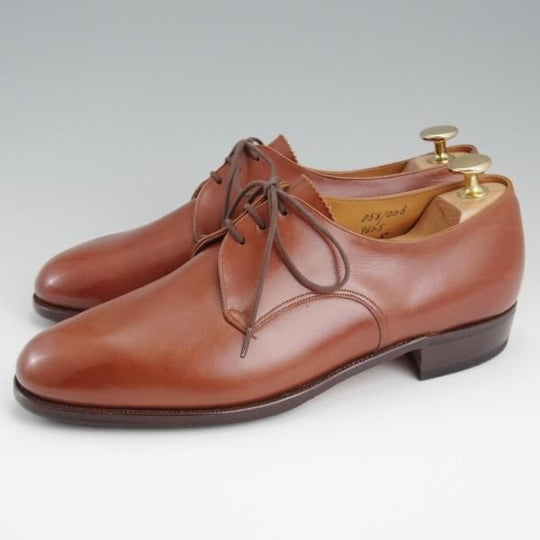 極上★トリッカーズ SIZE 6【貴重★60's前後/ビンテージ/筆記体ロゴ】9605/プレーントゥ/Vフロント/カーフ/茶/メンズ/Tricker's★l260