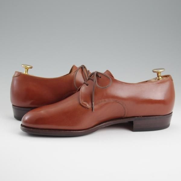 極上★トリッカーズ SIZE 6【貴重★60's前後/ビンテージ/筆記体ロゴ】9605/プレーントゥ/Vフロント/カーフ/茶/メンズ/Tricker's★l260