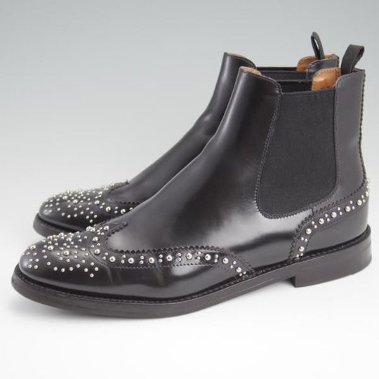 極上★チャーチ(レディース) SIZE 36.5【定価￥198,000-★KETSBY MET/サイドゴアブーツ/スタッズ】黒/Church's★l264