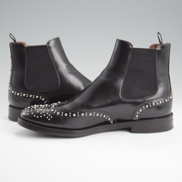 極上★チャーチ(レディース) SIZE 36.5【定価￥198,000-★KETSBY MET/サイドゴアブーツ/スタッズ】黒/Church's★l264