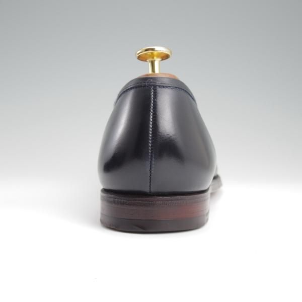 極美品★クロケット&ジョーンズ 8E【★プール/POOLE】366ラスト/コインローファー/カーフ/紺/メンズ/Crockett&Jones★l267