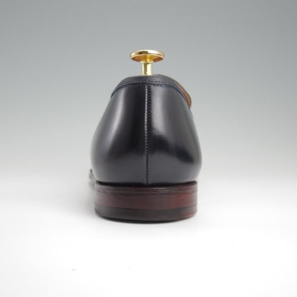 極美品★クロケット&ジョーンズ 8E【★プール/POOLE】366ラスト/コインローファー/カーフ/紺/メンズ/Crockett&Jones★l267