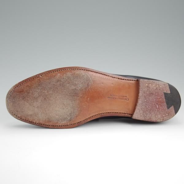 極美品★クロケット&ジョーンズ 8E【★プール/POOLE】366ラスト/コインローファー/カーフ/紺/メンズ/Crockett&Jones★l267