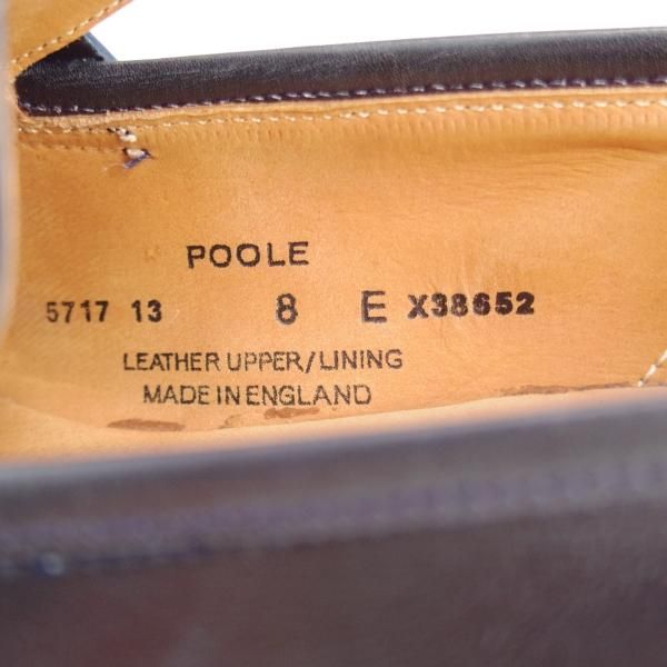 極美品★クロケット&ジョーンズ 8E【★プール/POOLE】366ラスト/コインローファー/カーフ/紺/メンズ/Crockett&Jones★l267