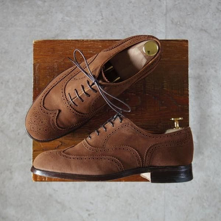極上★(英)グレンソン 5FX【貴重★footmaster/フットマスター】フルブローグ/スエード/茶/メンズ/GRENSON★l270