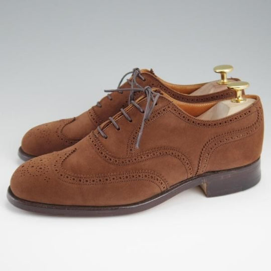 極上★(英)グレンソン 5FX【貴重★footmaster/フットマスター】フルブローグ/スエード/茶/メンズ/GRENSON★l270