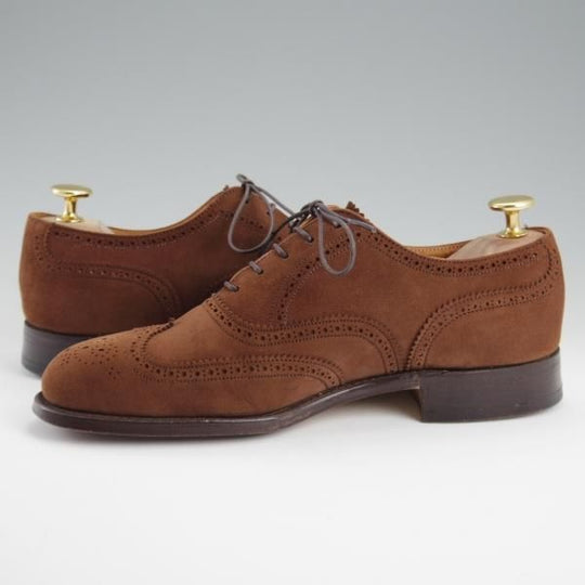 極上★(英)グレンソン 5FX【貴重★footmaster/フットマスター】フルブローグ/スエード/茶/メンズ/GRENSON★l270