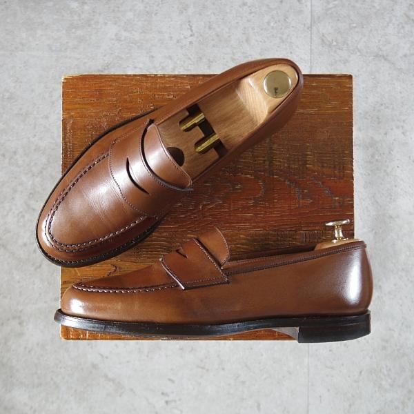 極上★クロケット&ジョーンズ 6E【定価￥110,000-★BOSTON 2/ボストン】CITYソール/コインローファー/カーフ/茶/Crockett&Jones★l277