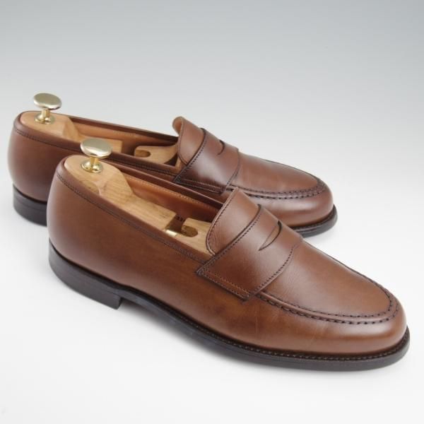 極上★クロケット&ジョーンズ 6E【定価￥110,000-★BOSTON 2/ボストン】CITYソール/コインローファー/カーフ/茶/Crockett&Jones★l277