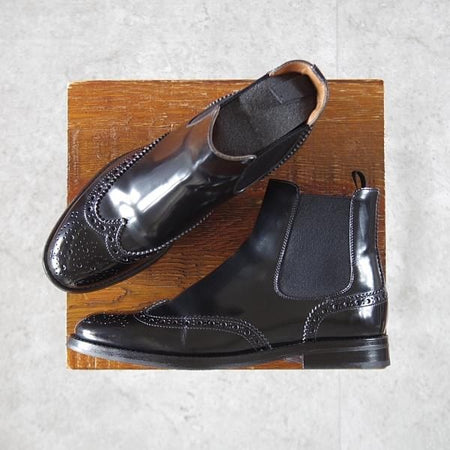 極美品★チャーチ(レディース) SIZE 35.5【定価￥176,000-★KETSBY WG/サイドゴアブーツ】ポリッシュドバインダーカーフ/黒/Church's★l284