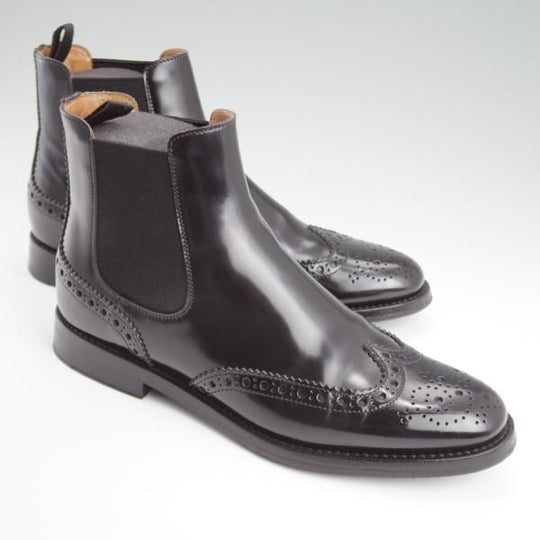 極美品★チャーチ(レディース) SIZE 35.5【定価￥176,000-★KETSBY WG/サイドゴアブーツ】ポリッシュドバインダーカーフ/黒/Church's★l284