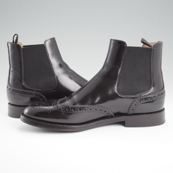 極美品★チャーチ(レディース) SIZE 35.5【定価￥176,000-★KETSBY WG/サイドゴアブーツ】ポリッシュドバインダーカーフ/黒/Church's★l284