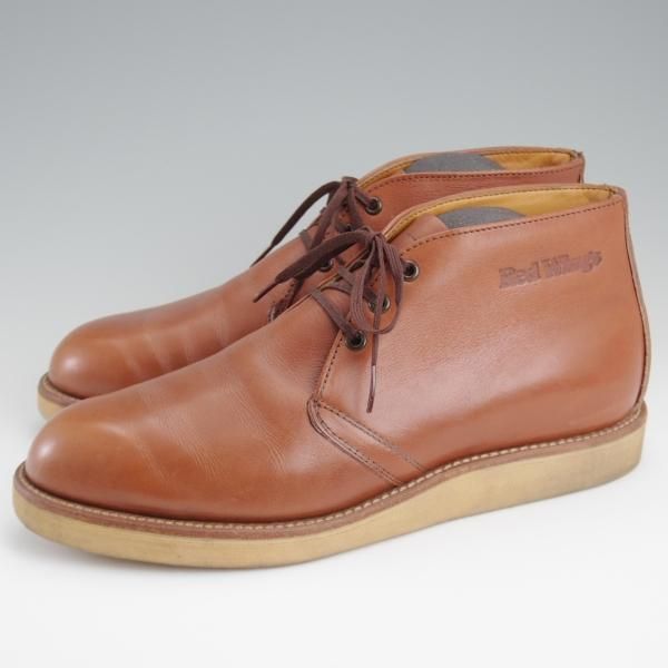 極上★RED WING/レッドウィング 7.5D【貴重★80's前後/プリント羽タグ/595】クラシックチャッカブーツ/レザー/茶/メンズ★l291