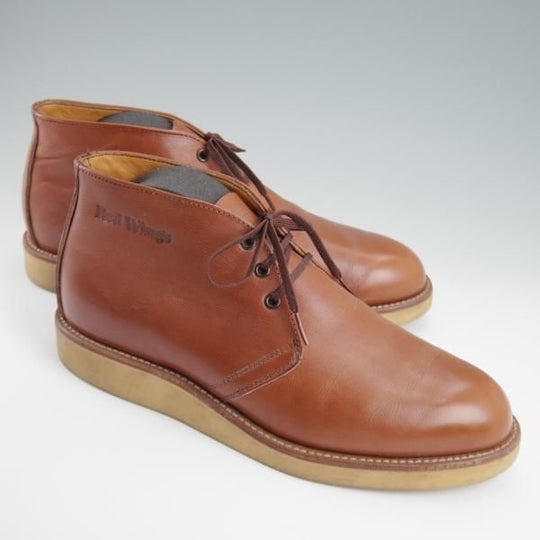 極上★RED WING/レッドウィング 7.5D【貴重★80's前後/プリント羽タグ/595】クラシックチャッカブーツ/レザー/茶/メンズ★l291