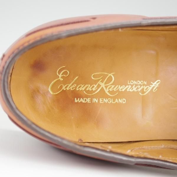 極上★(英)Ede&Ravenscroft 7.5E【貴重★ロイヤルワラント4つ時代/タッセルローファー/TASSELE】茶/イード&レベンスクロフト★l293