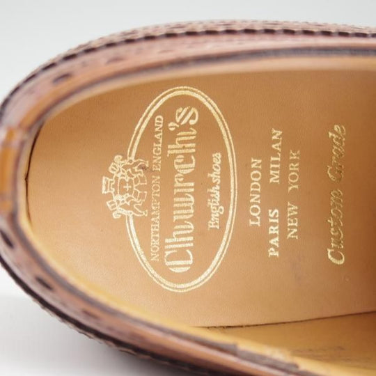 未使用★チャーチ 70G/UK7【定価￥176,000-★BURWOOD/バーウッド】81ラスト/フルブローグ/サンダルウッド/茶/メンズ/Church's★l294