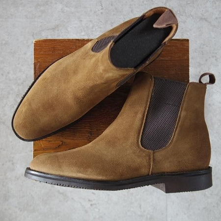 極上★チャーチ 80F/UK8【貴重★38ラスト/4都市ロゴ過渡期/ASTORIA】サイドゴアブーツ/スエード/茶/メンズ/Church's★l298