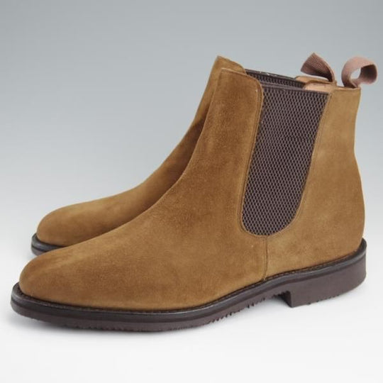 極上★チャーチ 80F/UK8【貴重★38ラスト/4都市ロゴ過渡期/ASTORIA】サイドゴアブーツ/スエード/茶/メンズ/Church's★l298