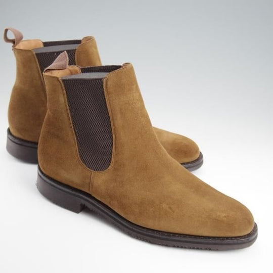 極上★チャーチ 80F/UK8【貴重★38ラスト/4都市ロゴ過渡期/ASTORIA】サイドゴアブーツ/スエード/茶/メンズ/Church's★l298