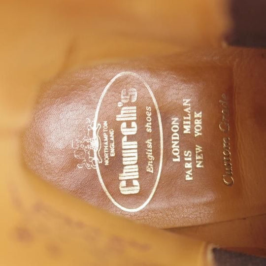 極上★チャーチ 80F/UK8【貴重★38ラスト/4都市ロゴ過渡期/ASTORIA】サイドゴアブーツ/スエード/茶/メンズ/Church's★l298