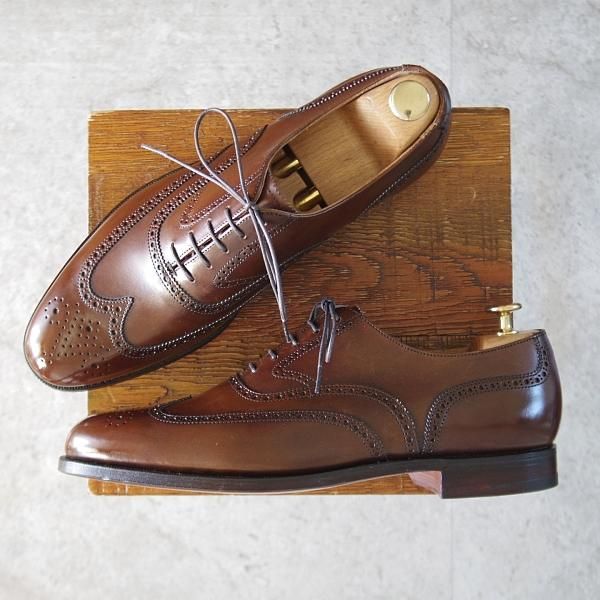 未使用★クロケット&ジョーンズ UK8.5/US9D【貴重★ブルックスブラザーズ別注/Peal&co】フルブローグ/カーフ/濃茶/Crockett&Jones★l300