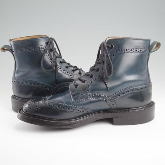 極美品★トリッカーズ SIZE 7【現行定価17万円以上★コードバン/紺/SHIPS別注】カントリーブーツ/M7484/メンズ/Tricker's★l301