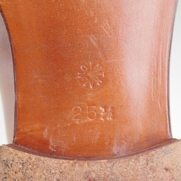 極上★徳島刑務所謹製 SIZE 25.5【ハンドソーンウェルテッド製法★コインローファー/茶】カーフ/メンズ★l304