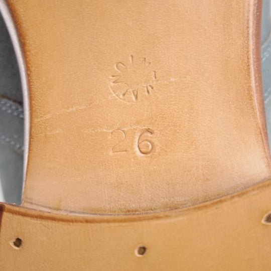 未使用★徳島刑務所謹製 SIZE 26【ハンドソーンウェルテッド製法★Vフロント/ヌバック】プレーントゥ/スチールブルー/メンズ★l307