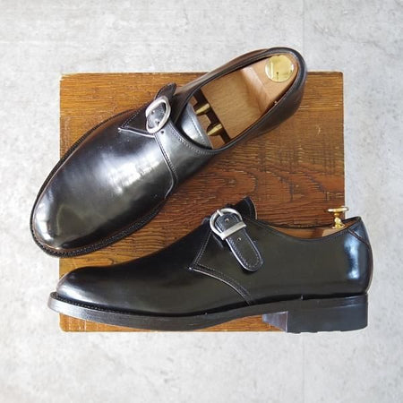 ほぼ未使用★Makers/メイカーズ SIZE 7【現行定価￥157,300-★コードバン仕様/(米)ホーウィン社】CDVN-10/モンクストラップ/黒★l312
