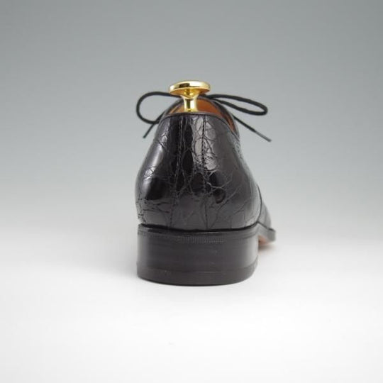 極美品★(伊)タニノクリスチー SIZE 4.5【高額★クロコダイル仕様/ストレートチップ】黒/メンズ/TANINO CRISCI★l335