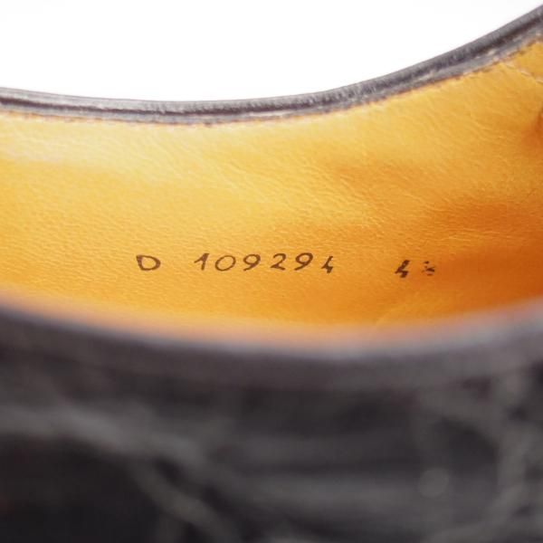 極美品★(伊)タニノクリスチー SIZE 4.5【高額★クロコダイル仕様/ストレートチップ】黒/メンズ/TANINO CRISCI★l335