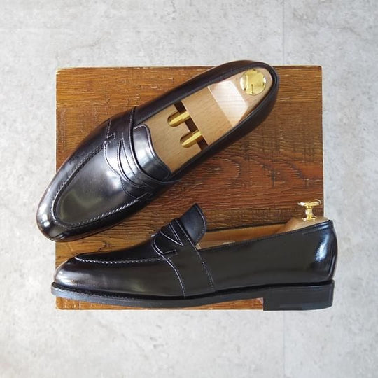 未使用★ジョンロブ 5E【現行オーダー価格￥339,240-★FENCOTE/フルストラップ/コインローファー】4098ラスト/カーフ/黒/JOHN LOBB★l336