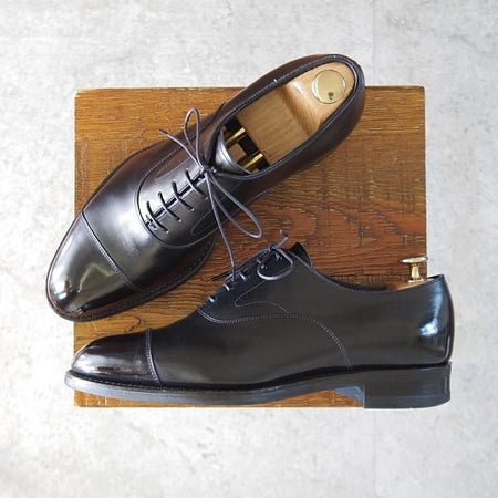 極美品★三陽山長 SIZE 6.5【定価￥91,300-★友二郎/R2010ラスト】ストレートチップ/カーフ/黒/メンズ/TOMOJIRO/Sanyo Yamacho★l338