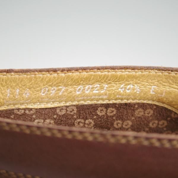 極美品★(伊)GUCCI/グッチ SIZE 40.5【貴重★チャッカブーツ/グレインレザー×カーフ】濃茶/メンズ★l345